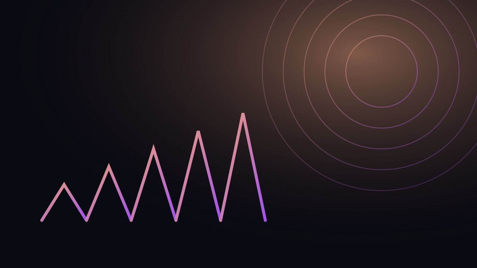 Abstract illustration: angular peaks in orange and purple representing an ERP rollout.