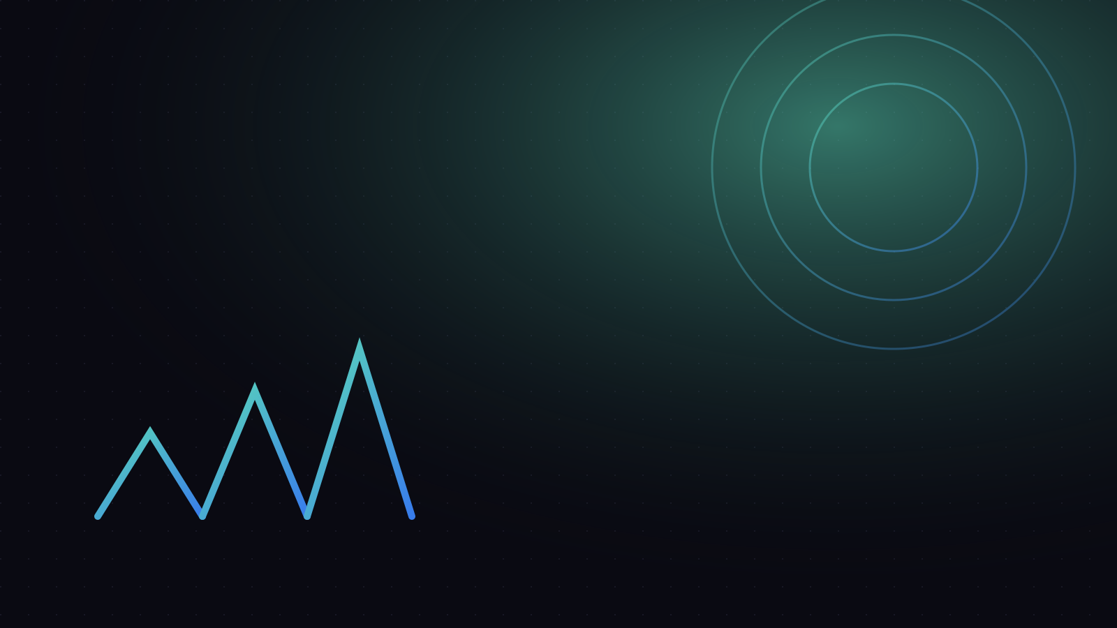 Abstract illustration: concentric rings in teal and blue representing a Microsoft 365 tenant.